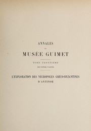 Cover of: L'exploration des ne cropoles gre co-byzantines d'Antinoe  et les sarcophages de tombes pharaoniques de la ville antique