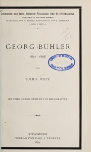 Cover of: Georg Bühler, 1837-1898