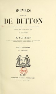 Cover of: Œuvres complètes de Buffon avec la nomenclature Linnéenne et la classification de Cuvier by Georges-Louis Leclerc, comte de Buffon
