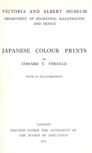 Cover of: Japanese colour prints by Edward Fairbrother Strange