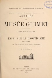 Cover of: Essai sur le Gnosticisme e gyptien by E. Ame lineau