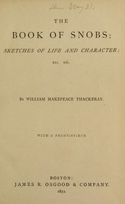Cover of: The book of snobs by William Makepeace Thackeray