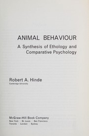 Cover of: Animal behaviour by Robert A. Hinde