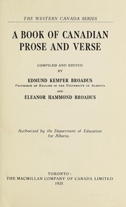 Cover of: A book of Canadian prose and verse