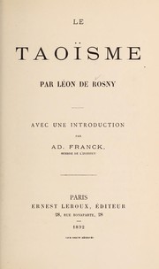 Cover of: Le taoïsme by Léon de Rosny