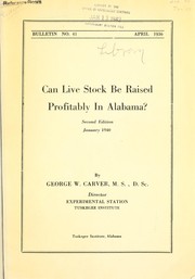 Cover of: Can live stock be raised profitably in Alabama?