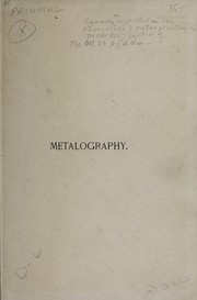 Text book of metalography (printing from metals) by Charles Harrap