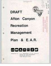 Draft Afton Canyon recreation management plan and E.A.R by United States. Bureau of Land Management. Riverside District Office