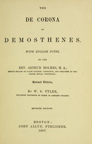 Cover of: The De corona of Demosthenes