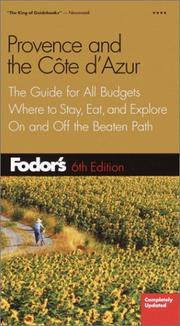 Cover of: Fodor's Provence and the Cote D'Azur by Fodor's