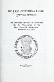 Cover of: The First Presbyterian Church, Nashville, Tennessee by 