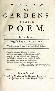 Cover of: Of gardens: a Latin poem in four books