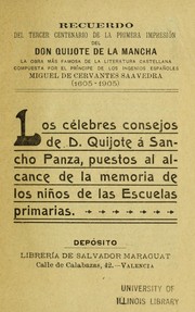 Cover of: Los célebres consejos de D. Quijote á Sancho Panza: puestos al alcance de la memoria de los niños de las Escuelas primarias