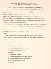 Coffee germ plasm; collection and distribution by United States. Agricultural Research Service. Crops Research Division