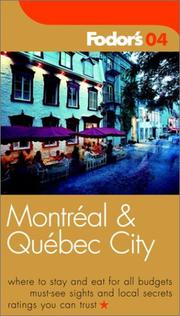 Cover of: Fodor's Montreal and Quebec City 2004