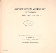 Cover of: Conservation workshops inventory, 1952 1953 and 1954 | United States. Soil Conservation Service.