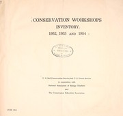 Cover of: Conservation workshops inventory, 1952 1953 and 1954 by United States. Soil Conservation Service.