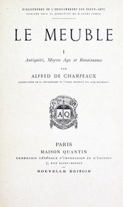 Cover of: Le meuble