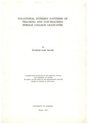 Cover of: Vocational interest patterns of teaching and non-teaching female college graduates by Wilhelm Karl Mayer