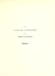 On the landscape architecture of the great painters of Italy by Gilbert Laing Meason