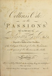 Cover of: Collins's Ode on the passions