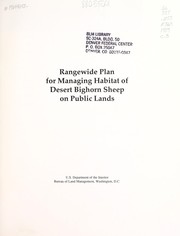 Cover of: Rangewide plan for managing habitat of desert bighorn sheep on public lands by United States. Bureau of Land Management