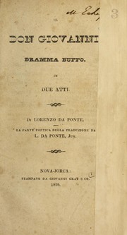 Cover of: Il Don Giovanni: dramma buffo, in due atti