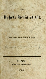 Cover of: Ueber Rahels Religiosita t.