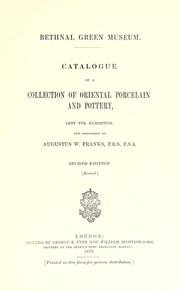 Cover of: Catalogue of a collection of oriental porcelain and pottery