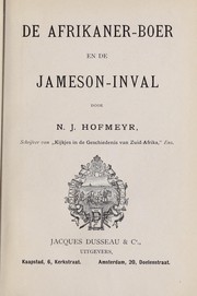 De Afrikaner--Boer en de Jameson--Inval by N. Hofmeyr