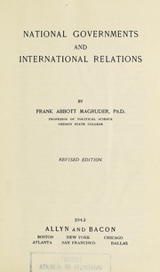Cover of: National governments and international relations