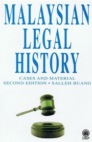 Cover of: Malaysian Legal History: Cases And Materials