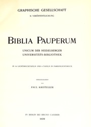 Cover of: Biblia pauperum. by Hrsg. von Paul Kristeller.