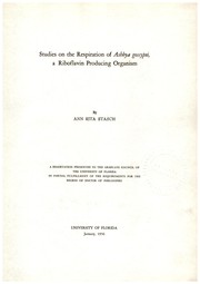 Studies on the respiration of Ashbya gossypii by Ann Rita Stasch