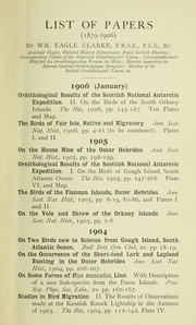 Cover of: List of papers, 1879-1906