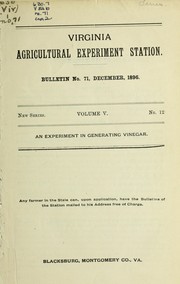 Cover of: An experiment in generating vinegar