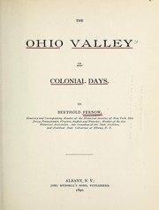 Cover of: The Ohio Valley in colonial days