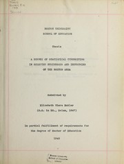 Cover of: A survey of statistical typewriting in selected businesses and industries of the Boston area