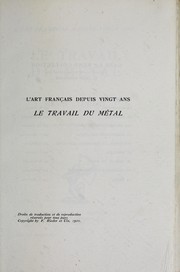 Cover of: Le travail du métal