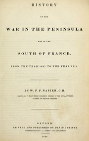 Cover of: History of the war in the Peninsula and in the South of France, from the year 1807 to the year 1814