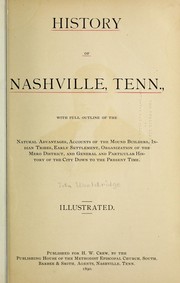 Cover of: History of Nashville, Tenn