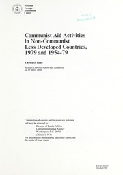 Cover of: Communist aid activities in non-communist less developed countries, 1979 and 1954-79 by National Foreign Assessment Center.