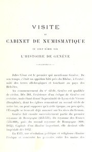 Cover of: Visite au Cabinet de numismatique: ou, coup d'oeil sur l'histoire de Genève