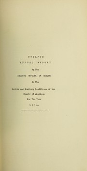 Cover of: [Report 1936] by Aberdeenshire (Scotland). Council