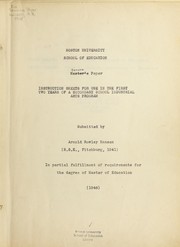 Cover of: Instruction sheets for use in the first two years of a secondary school industrial arts program by Arnold Rowley Hansen, Arnold Rowley Hansen