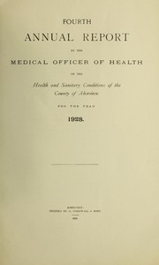 Cover of: [Report 1928] by Aberdeenshire (Scotland). Council