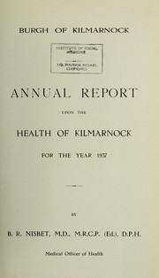 [Report 1937] by Kilmarnock (Scotland). Council