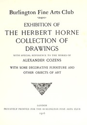 Exhibition of the Herbert Horne collection of drawings by Burlington Fine Arts Club., Burlington Fine Arts Club