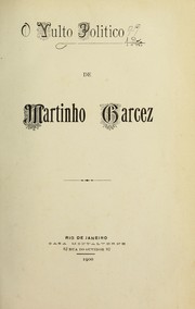 Cover of: O vulto politico de Martinho Garcez by Fausto Cardoso