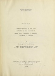 Cover of: The metaphysics of the self involved in the thought of James Ward, Frederick R. Tennant, and Mary W. Calkins by Stanley Everton Grannum